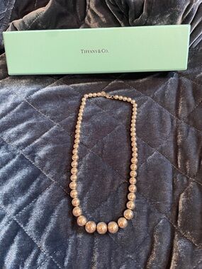 Tiffany & Co. Sterling Silver Graduated Bead Necklace - Silver